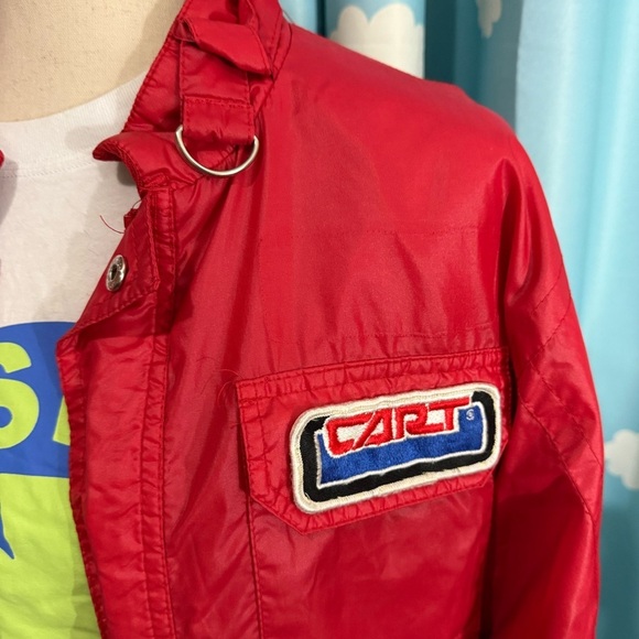 Vintage Upstream Racing jacket. Nylon red with cart patch- fits like medium - Picture 6 of 8
